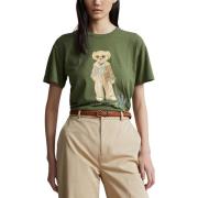 Camiseta de manga corta y cuello redondo con motivo de oso
