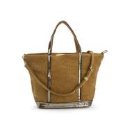 Bolso tote S de lino y lentejuelas