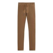 Pantalón tapered de terciopelo con cordón de ajuste