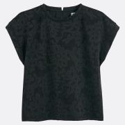 Camiseta de cuello redondo en jacquard de flores