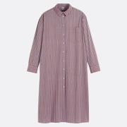 Vestido camisero a rayas de manga larga